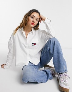 Oversize-рубашка Tommy Jeans-Белый