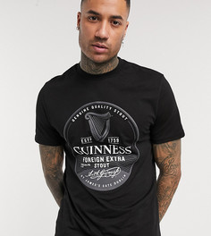 Футболка с принтом ASOS DESIGN Guiness Tall-Черный