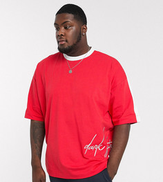 Свободная футболка с вышивкой логотипа ASOS DESIGN x Dark Future Plus-Красный