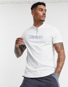 Футболка с воротом на молнии и логотипом ASOS DESIGN x Dark Future-Белый