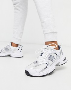 Белые кроссовки New Balance 530-Серебряный