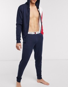 Темно-синие джоггеры для дома с контрастным поясом Tommy Hilfiger-Темно-синий