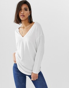 Белая oversize-туника с V-образным вырезом ASOS DESIGN-Белый
