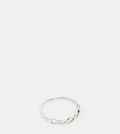 Эксклюзивное серебристое кольцо с соединенными сердечками Kingsley Ryan-Серебряный