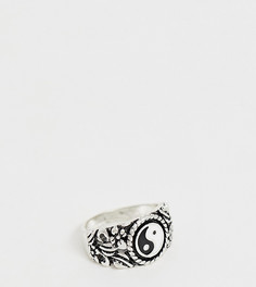 Серебристое гравированное кольцо с отделкой инь-ян Reclaimed Vintage эксклюзивно для ASOS-Серебряный