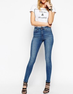 Выбеленные голубые джинсы скинни ASOS Ridley Colorado-Синий
