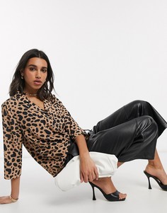 Рубашка с рукавами 3/4 и звериным принтом ASOS DESIGN-Мульти