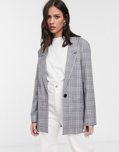 Серый пиджак в клетку ASOS DESIGN-Мульти