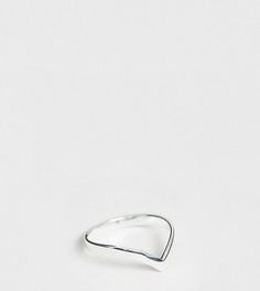 Серебряное кольцо с V-образным дизайном ASOS DESIGN-Серебряный