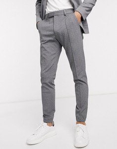 Серые трикотажные строгие джоггеры скинни ASOS DESIGN-Серый