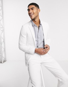 Белый супероблегающий трикотажный пиджак ASOS DESIGN