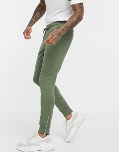 Джоггеры скинни цвета хаки из органического хлопка ASOS DESIGN-Зеленый