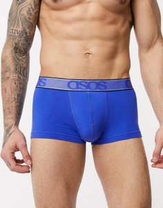 Синие боксеры-брифы с названием бренда на поясе ASOS DESIGN-Синий