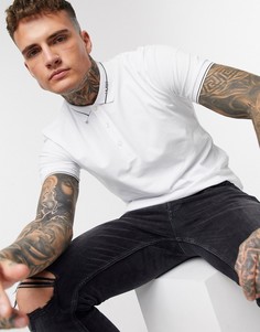 Белое поло с логотипом на воротнике HUGO Demoso202-Белый