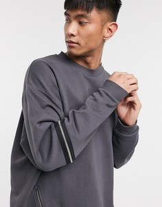 Серый oversized-свитшот от комплекта с молнией ASOS DESIGN