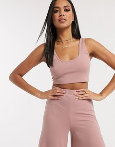 Трикотажный кроп-топ ASOS DESIGN-Розовый