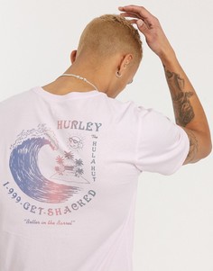 Розовая футболка Hurley-Черный