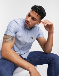 Голубая оксфордская рубашка с короткими рукавами Lyle & Scott-Синий