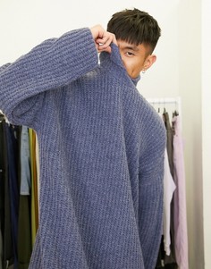 Синий длинный oversized-свитер ASOS DESIGN