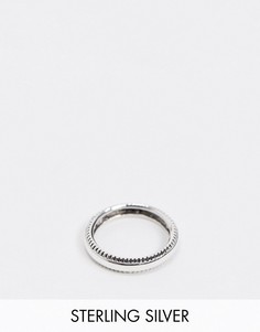 Серебряное кольцо с фактурной отделкой ASOS DESIGN-Серебряный