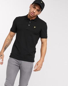 Черное узкое эластичное поло Lyle & Scott-Черный