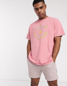 Розовая футболка oversized с принтом New Look-Розовый
