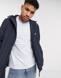 Темно-синяя куртка на молнии с капюшоном Lyle & Scott-Темно-синий