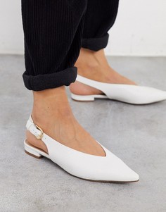Белые туфли с ремешком на пятке Miss Selfridge-Белый