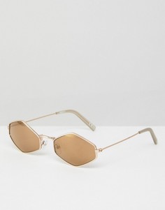 Коричневые солнцезащитные очки ASOS-Золотой