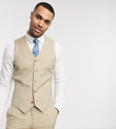 Светло-бежевый приталенный жилет ASOS DESIGN Tall wedding
