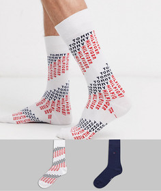 2 пары белых носков с логотипом Tommy Hilfiger-Белый