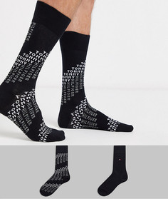 2 пары черных носков с логотипом Tommy Hilfiger-Черный