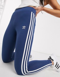 Темно-синие леггинсы с завышенной талией adidas Originals adicolor-Темно-синий
