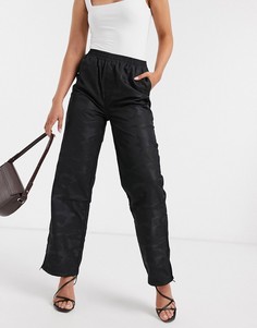 Джоггеры прямого кроя с молниями ASOS DESIGN-Черный