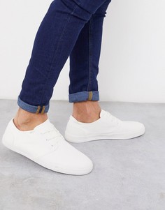 Белые парусиновые кеды на шнуровке TOMS-Белый