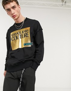 Черный свитер с логотипом Versace Jeans Couture