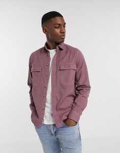 Фиолетовая oversized-рубашка с двумя карманами ASOS DESIGN-Фиолетовый