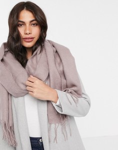 Ультрамягкий длинный шарф с отделкой кисточками ASOS DESIGN-Розовый
