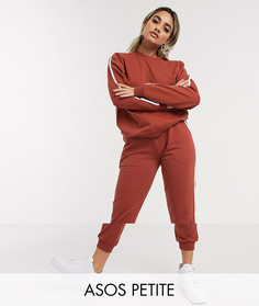 Свитшот и джоггеры из органического хлопка с контрастным кантом ASOS DESIGN Petite-Розовый