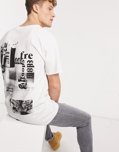 Белая oversized-футболка с принтом New Look-Белый