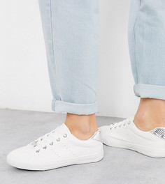 Белые кроссовки с серебристым задником New Look Wide Fit-Белый