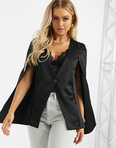 Черный асимметричный пиджак In The Style