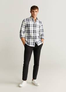 Фактурная рубашка regular-fit из хлопка - Rome Mango