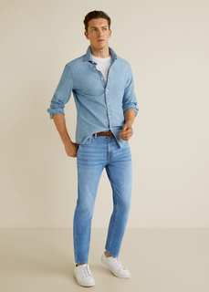 Мягкие джинсы tapered fit среднего тона - Summer5 Mango