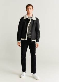 Брюки slim fit из вельвета - Berto Mango