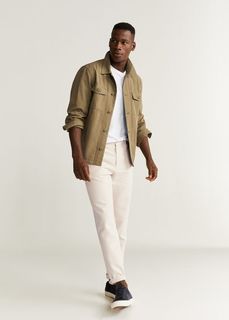 Холщовые брюки regular fit из хлопка - Juan Mango