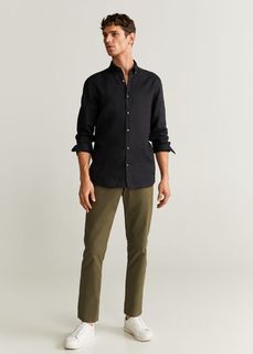 Рубашка slim fit 100% лен - Avispa Mango