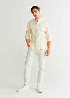 Хлопковая рубашка slim fit с воротником мао - Jackson Mango