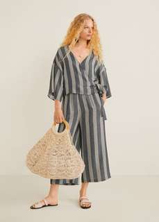 Хлопковая блузка в полоску - Lydia-i Mango