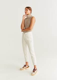 Топ в рубчик с высоким воротником - Gracia Mango
